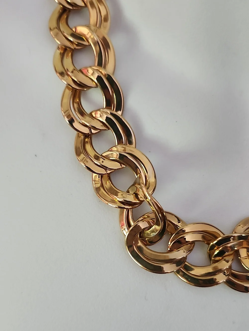 Gold Tone Chunky Link Necklace -18 Inches